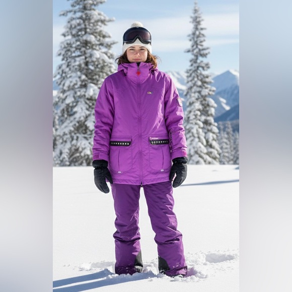 FOURSQUARE Women's Purple 15K Hooded Snowboard Ski Jacket NWT